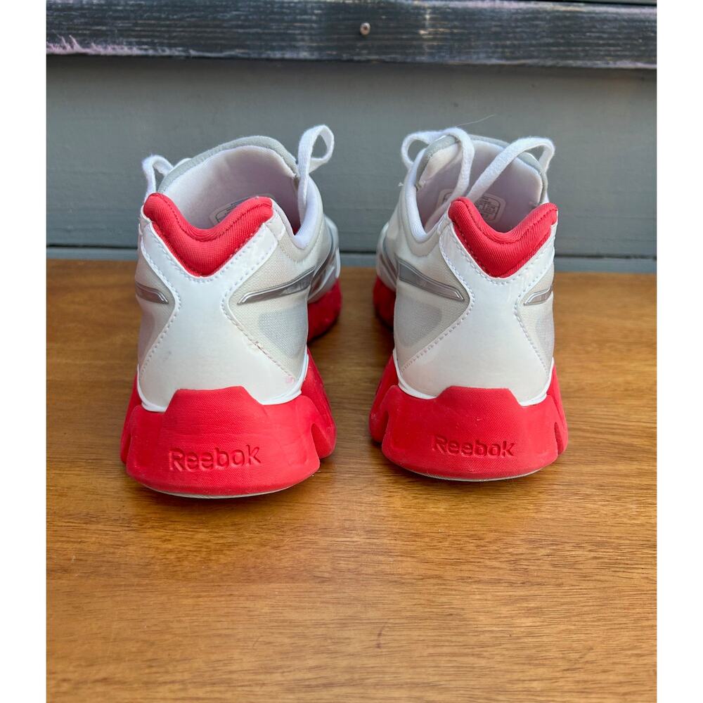 Reebok ZigTech Running Shoes Womens 8.5 White Pink Zig Sole Sneakers - Picture 2 of 9